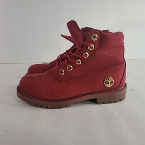 Timberland Boy's High Boots Red Color Size 5.5